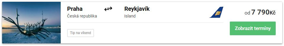 Icelandair letenky praha reykjavik