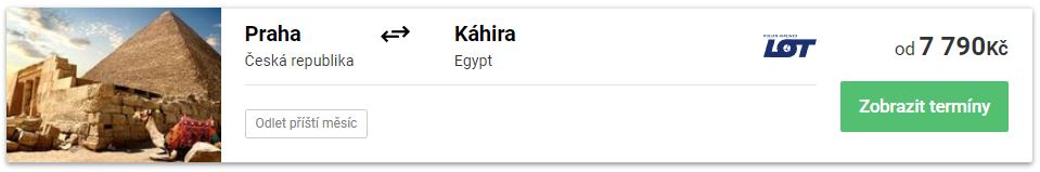 LOT letenky praha egypt