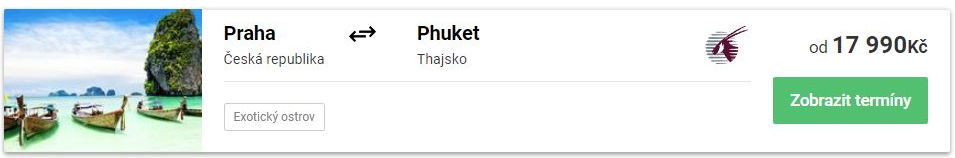 Qatar Airways Letenky Praha Phuket