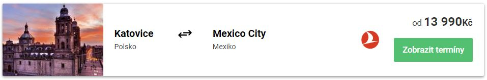 Turkish Airlines letenky katovice mexico city