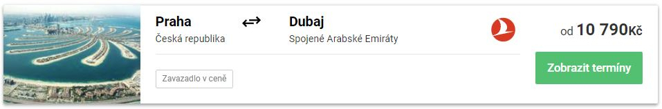 Turkish Airlines letenky praha dubaj
