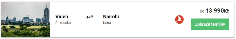 Turkish Airlines letenky viden nairobi