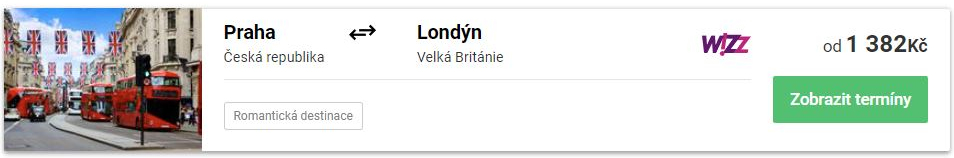 wizzair letenky praha londyn